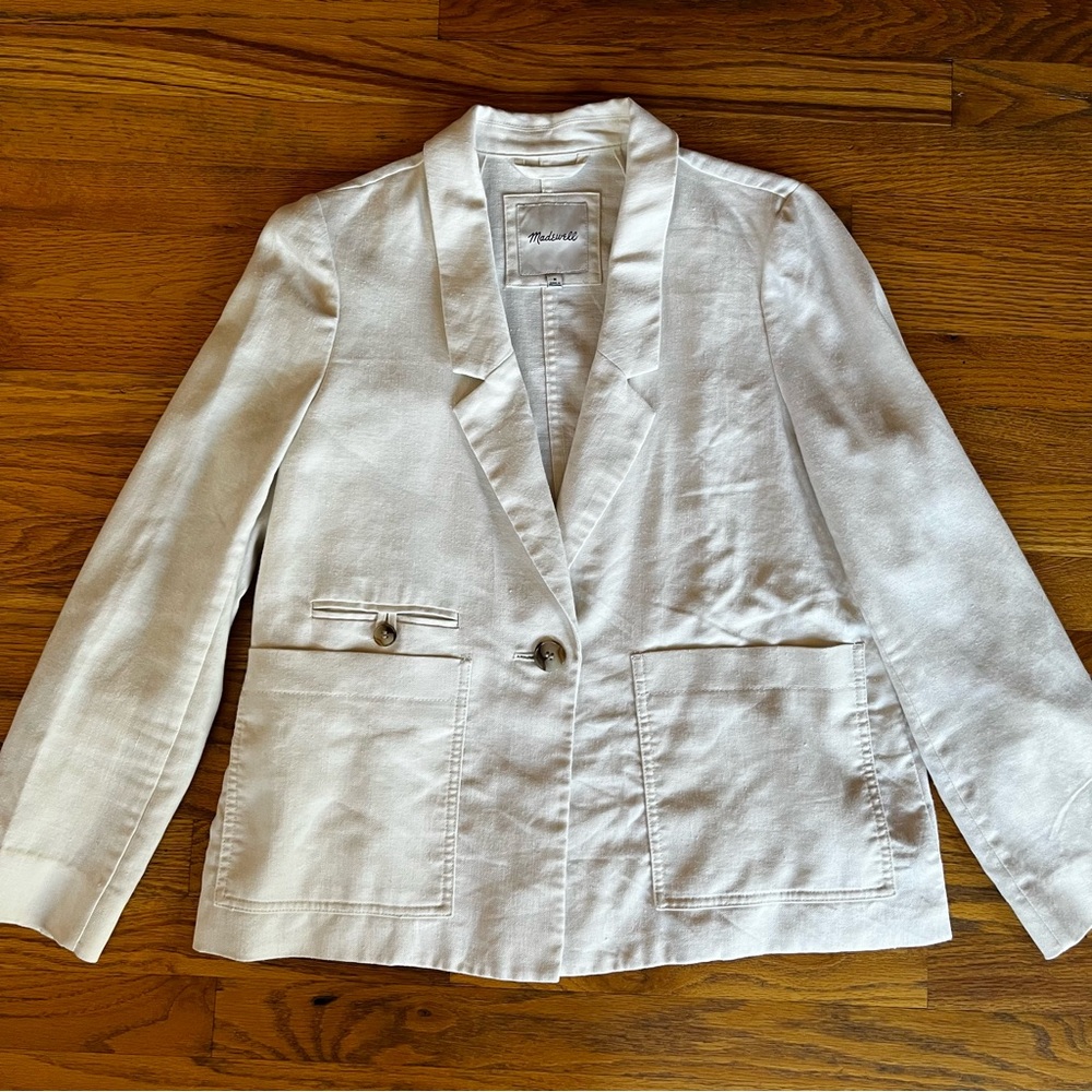 Madewell Off-White Patch Pocket Blazer - image 3